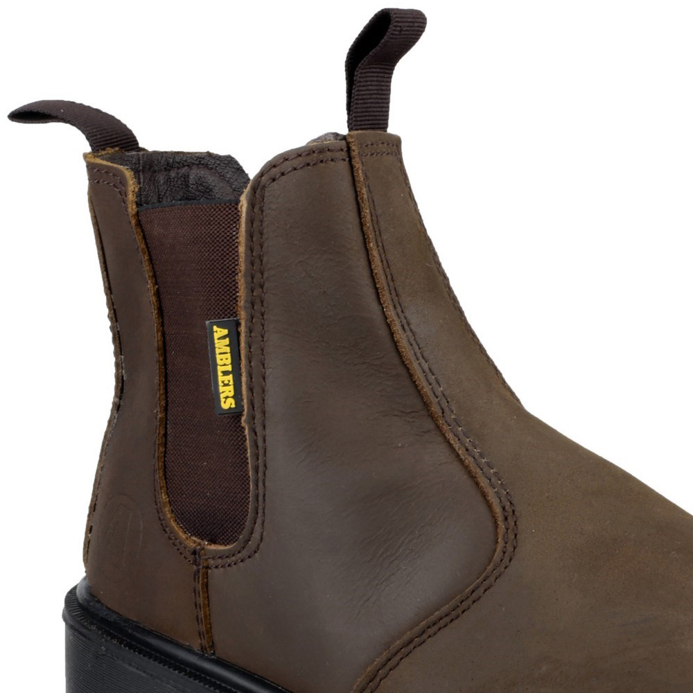Wood World Leather Waterproof Steel Toe Cap Safety Dealer Slip On Work Boots 